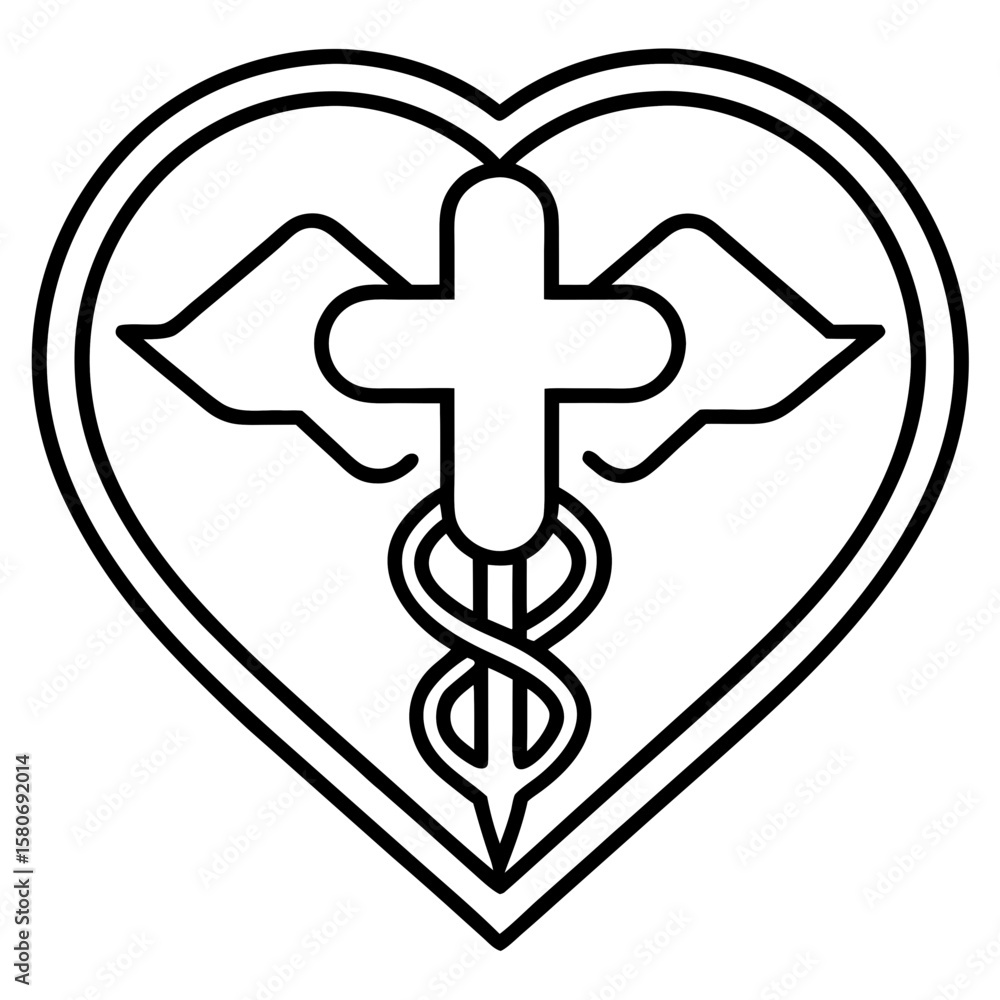 Obraz premium Medical Learning Icon Line Art Vector