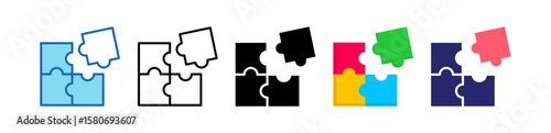 Puzzle Multiple Style Icon Set Collection. 