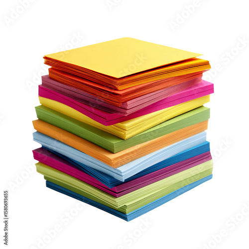 Wallpaper Mural Colorful Stack of Sticky Notes: A neatly arranged stack of vibrant, square sticky notes in an array of bold colors, symbolizing organization and creativity. Torontodigital.ca