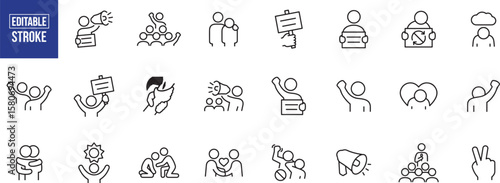 Group Party and Social Gathering Icon Set – Celebration, Group, People, Dance, Event, Fun, Friends, Party, Crowd, Gathering, Music, Together, Community, Entertainment, Icon