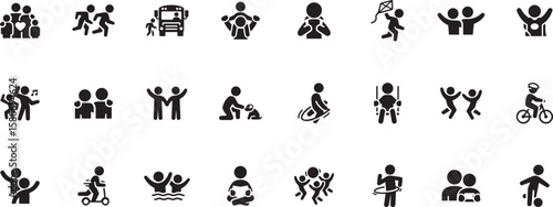 Fitness and Wellness Activity Icon Set – Sport, Workout, Physical, Athlete, Healthy, Cardio, Exercise, Gym, Strength, Endurance, Training, Action, Flexibility, Body, Icon