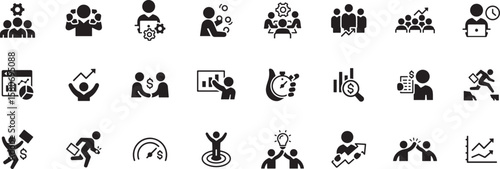 Digital Marketing and Communication Icon Set – SEO, Analysis, Email, Target, Network, Promotion, Strategy, Computer, Stats, Monitor, Marketing, Communication, Planning, Icon