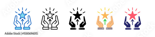 Motivation Multiple Style Icon Set Collection. 