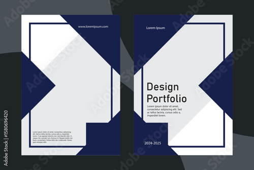 Matte Navy Geometry Portfolio Cover