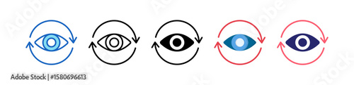 Vision Multiple Style Icon Set Collection. 