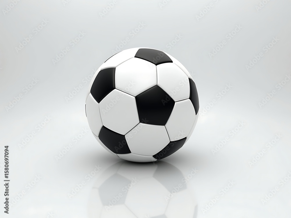 Naklejka premium Soccer ball close up white background for sports equipment and recreation game play stock photo image object 