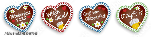 four gingerbread hearts Oktoberfest 2025