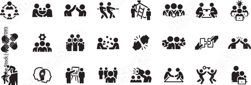 Family & Community Icon Set – Family, Parenting, Community Group, Bonding, Togetherness, Children, Group Activity, Human Connection