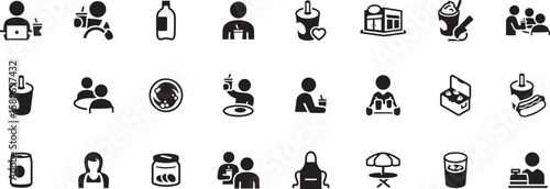 Baby and Infant Care Vector Set – Feeding, Diaper, Crawling, Bath, Parenting, Child, Newborn, Milk, Hygiene, Family, Love, Routine, Icon, Nursery, Toddler
