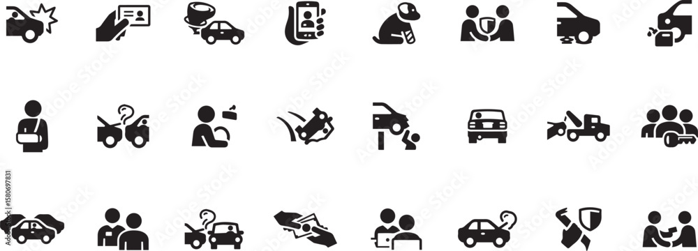 Naklejka premium Disabled & Accessibility Icon Set – Wheelchair, Crutches, Accessibility, Disabled Person, Support, Inclusive Design, Injury Icon