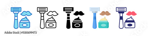 Shave Multiple Style Icon Set Collection. 