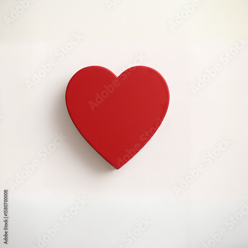 Heart shaped gift box mockup, red and isolated on white background, perfect for Valentine’s Day packaging, romantic product branding, or gift box design presentation

