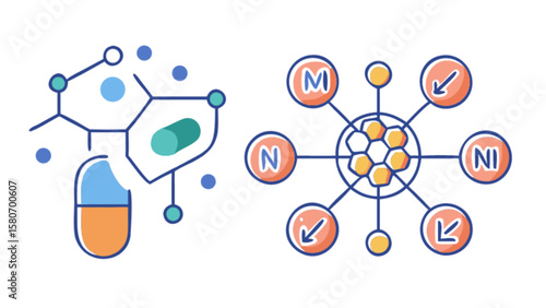 Pharmaceuticals and molecular structure of drugs and medicine for healthcare and medical research use