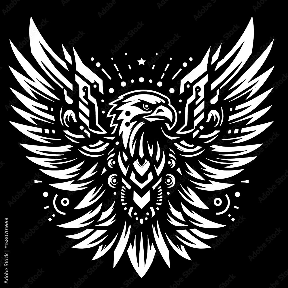 Obraz premium vector robot eagle