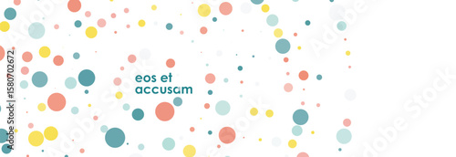 Banner with background of dots and circles that are collected into a circular shape