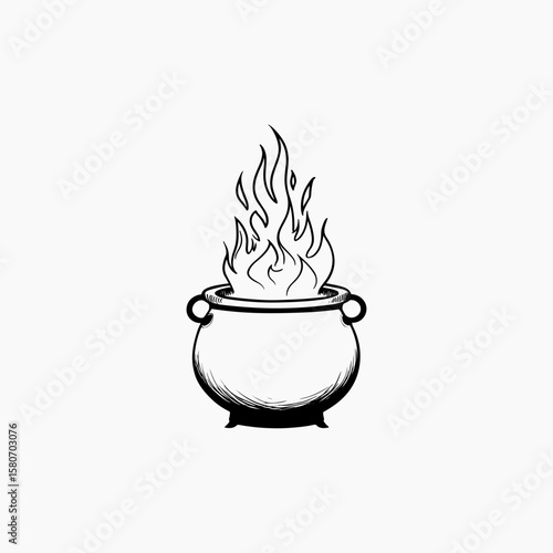 cauldron sign black design illustration template vector design