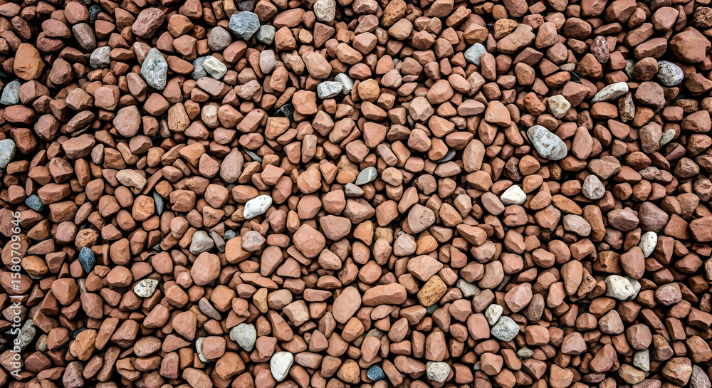 Terracotta Gravel: A Textured Earth-Toned Stone Composition Terracotta Gravel: A Textured Earth-Toned Stone Composition