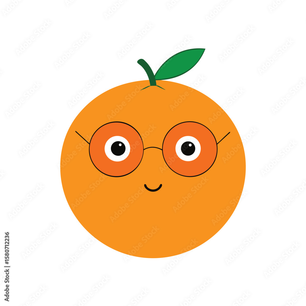 Obraz premium orange fruit with round yellow glasses and blushin