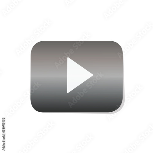Silver Video Player Button Icon
