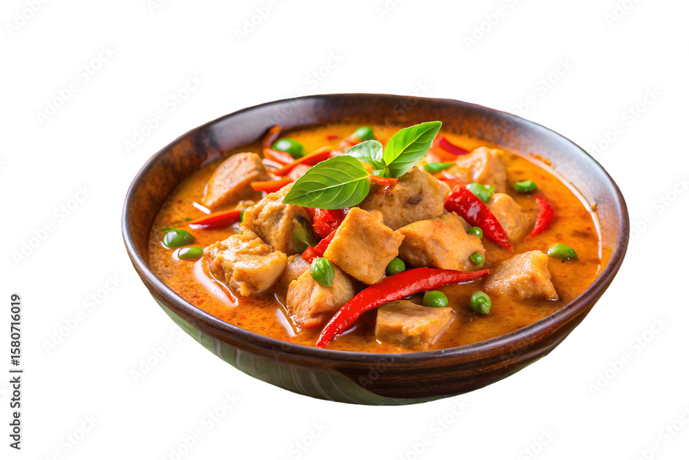Pork Panang curry red curry with pork Thai food isolated on transparent surface PNG transparent background Pork Panang curry red curry with pork Thai food isolated on transparent surface PNG transparent background