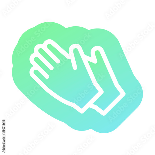 Gloved hand icon for hygiene and safety.