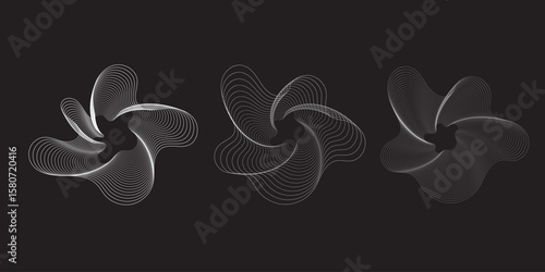 Wave Organic Shape Abstract Lines. Vector Ripple Circles - Sound Wave Pattern. Music Pulse Effect