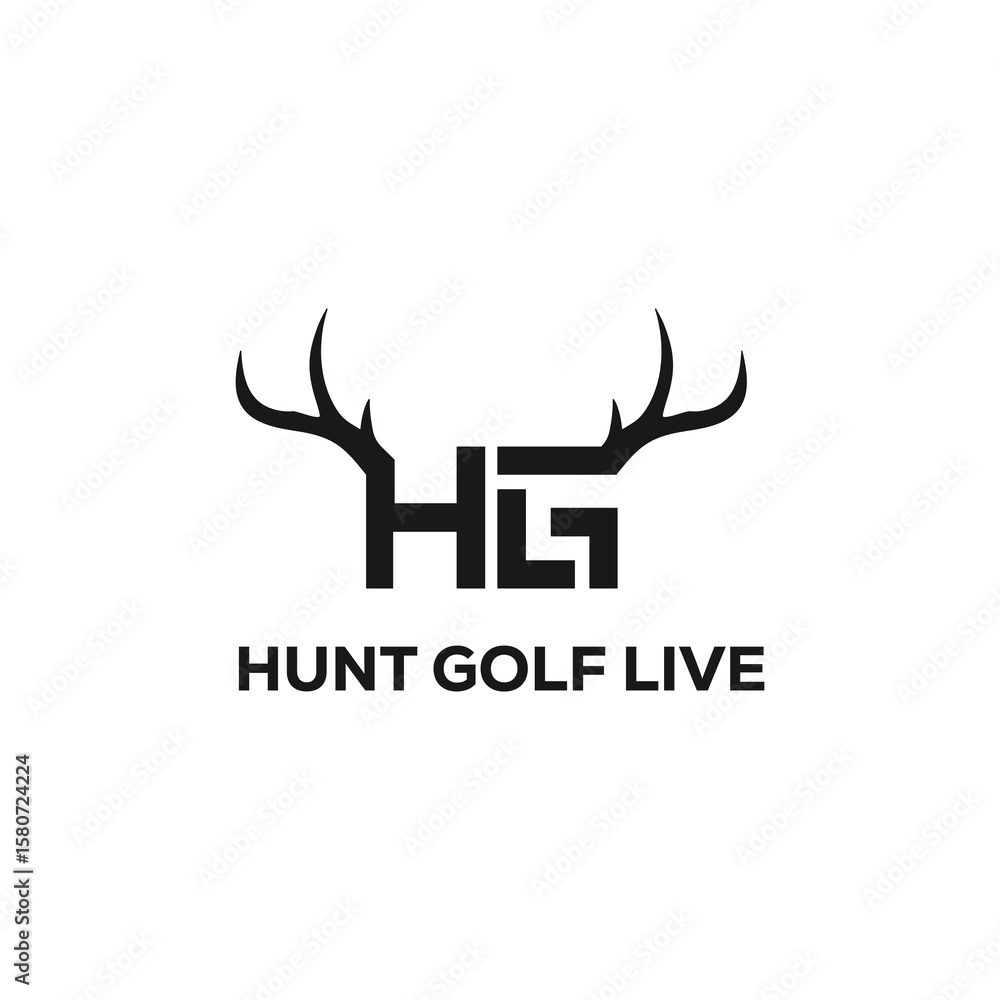 vector logo icon initials HG horns vector logo icon initials HG horns
