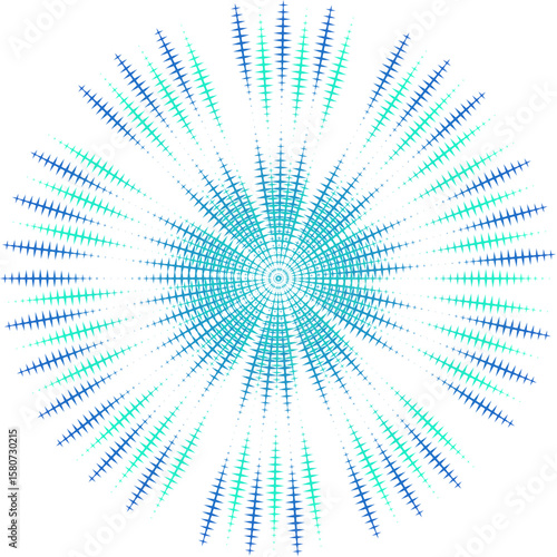 Abstract Radial Burst of Dots Halftone