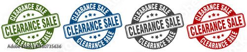 clearance sale stamp. clearance sale round stamp set isolated on white background