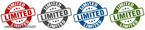 limited stamp. limited round stamp set isolated on white background