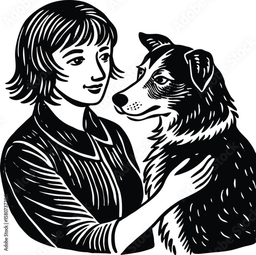 girl with a dog