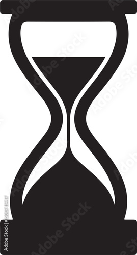 Hourglass Silhouette Illustration for Time Management and Countdown Concept
