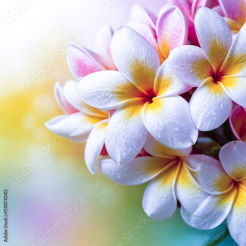  close-up, high-resolution photograph of a cluster of plumeria flower