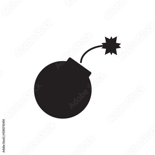 bomb with burning fuse, bomb explosive device, black bomb