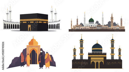 Pilgrim Icon in Mina During Hajj – Islamic Vector Illustration