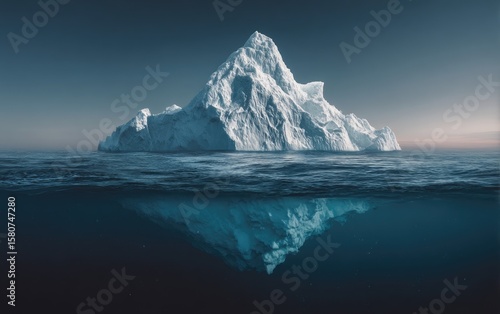 Wallpaper Mural Massive iceberg, half above and half submerged in dark ocean waters Torontodigital.ca