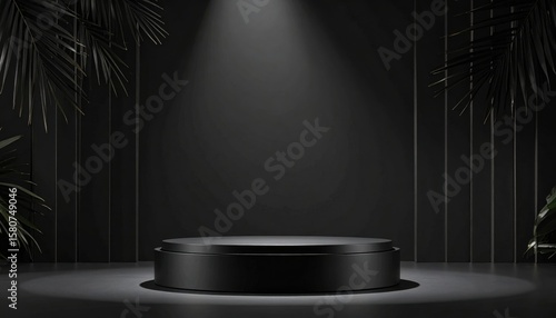 A lone magic hat sits on an empty stage, dramatically lit by a single spotlight in a dark room