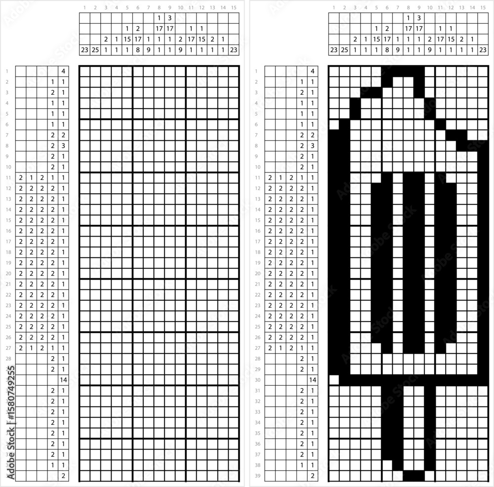 Fototapeta premium Ice Lolly Nonogram Pixel Art M_2112001
