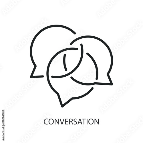 Conversation thin line vector icons.