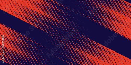 Abstract speed lines style orange color halftone banner design template. Vector illustration.