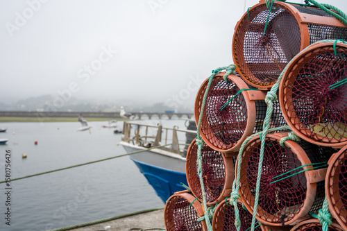 Fototapeta Naklejka Na Ścianę i Meble -  Octupus traditional fishing cage. These traditional cages, called nasa in Spanish, are used to capture octupus, one of the most important seafood in Galicia.