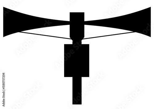 Vector graphic of civil air raid siren. Illustration made July 14th, 2025, Zurich, Switzerland.