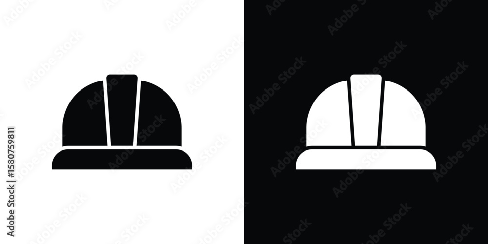 Fototapeta premium Safety helmet icon design. Black flat style sign for mobile concept
