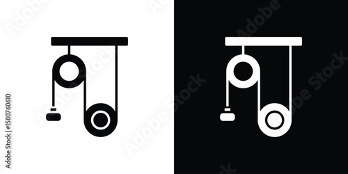Photos Pulley icon design. Black flat style sign for mobile concept