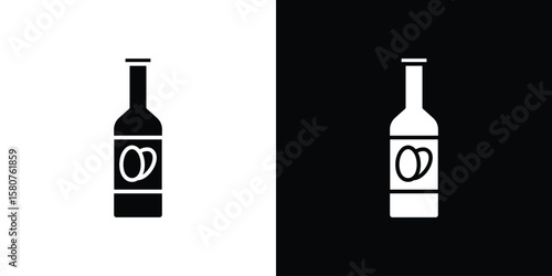Foto Olive oil icon design. Black flat style sign for mobile concept