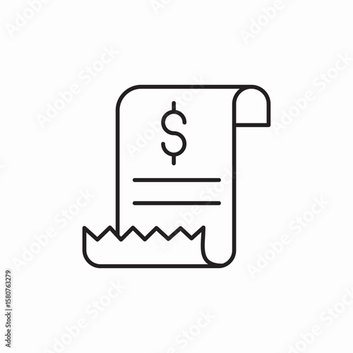 bill receipt icon sign vector