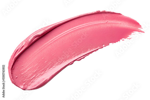 Pink Makeup Paint Stroke Swatch Isolated on Transparent Background