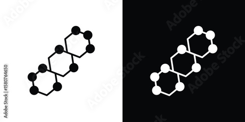 Graphene icon design. Black flat style sign for mobile concept