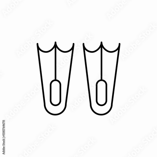 diver flippers icon sign vector