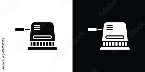 Floor sanding machine icon design. Black flat style sign for mobile concept